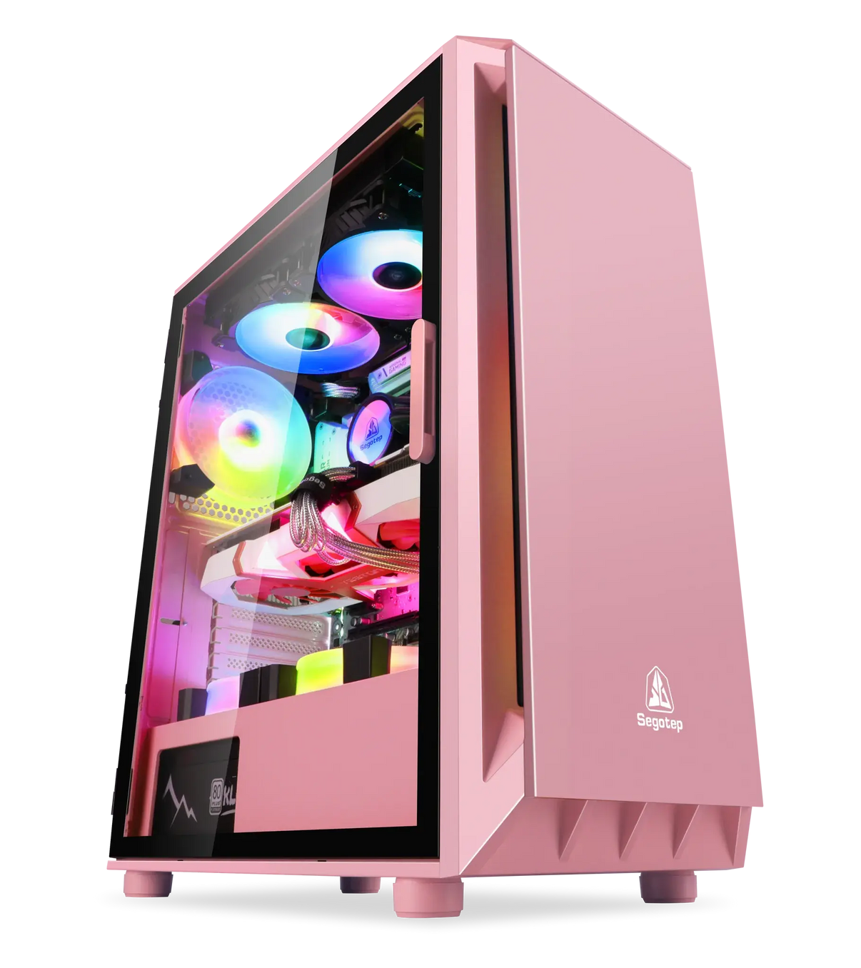 Segotep Gank 5 Gaming Computer case Support ATX, Micro-ATX, Mini-ITX Mid Case.Tempered Glass Side Panel, ATX Mid Tower, PC Case Black - Uniway Computer Alberta